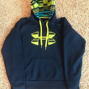 Under Armour Navy Blue Semi-Fitted Hoodie Medium